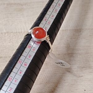 Wire Ring  Carnelian Type Stone